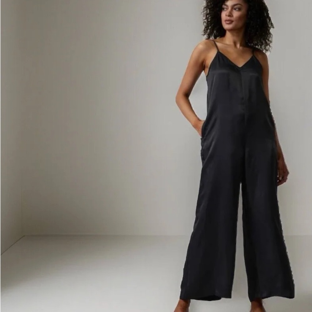 Athleta Black Wide Legs Cool Romper
